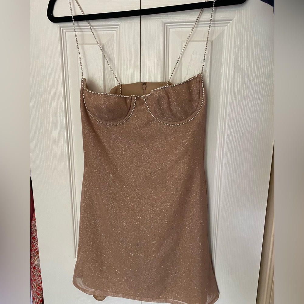 Mirror Palais Square neckline mini dress